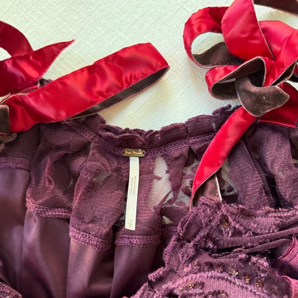 Free People Velvet Top with Ribbon Detail - Picture 2 of 3